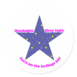 Goodnight Sleep Tight Bedbug Star Stickers