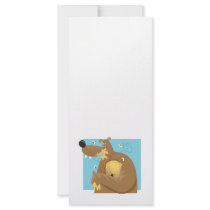 goofy bear eating honey custom rack card
