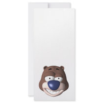 goofy bear face rack card design