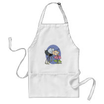 goofy bee smelling flower aprons