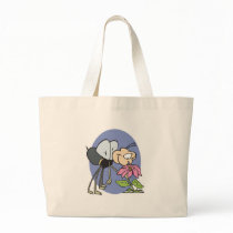 goofy bee smelling flower bags