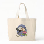 goofy bee smelling flower tote bags