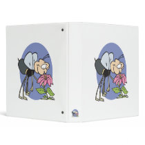 goofy bee smelling flower vinyl binders