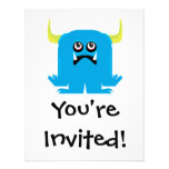 goofy blue monster personalized invites