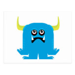 goofy blue monster post card