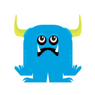 goofy blue monster print