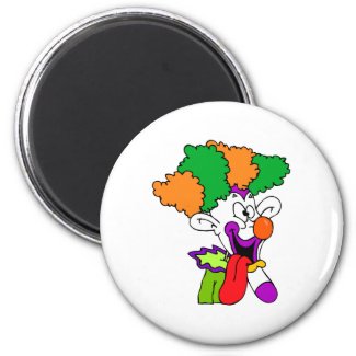 Goofy clown tongue out magnet