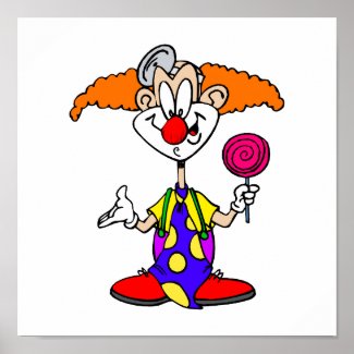 Goofy Clown with Lillipop print