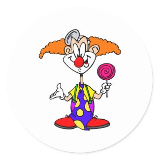 Goofy Clown with Lillipop sticker