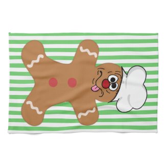 Goofy Gingerbread Man Cookie Towels