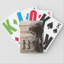 Goofy Gordon Setter Playing Cards playing cards