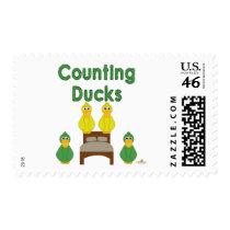 Goofy Green And Yellow Ducks Counting Ducks stamps