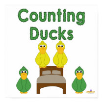 Goofy Green And Yellow Ducks Counting Ducks posters