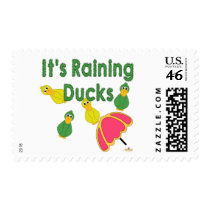 Goofy Green And Yellow Ducks It's Raining Ducks stamps
