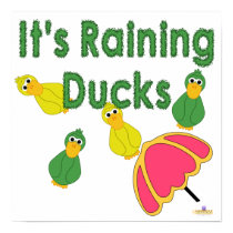 Goofy Green And Yellow Ducks It's Raining Ducks posters by animalacres Goofy Green And Yellow Ducks It's Raining Ducks posters