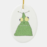 goofy green blob monster christmas tree ornaments