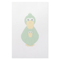 Goofy Green Duck And Baby stationery