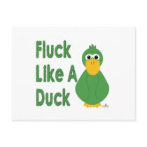Goofy Green Duck Fluck Like A Duck postcards