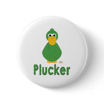 Goofy Green Duck Plucker buttons by animalacres Goofy Green Duck Plucker buttons