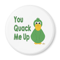 Goofy Green Duck You Quack Me Up magnets