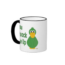 Goofy Green Duck You Quack Me Up mugs