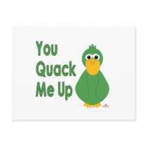 Goofy Green Duck You Quack Me Up postcards by animalacres Goofy Green Duck You Quack Me Up postcards