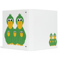 Goofy Green Ducks And 3 Babies binders