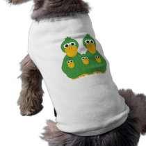Goofy Green Ducks And 3 Babies pet clothing