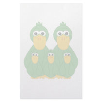 Goofy Green Ducks And 3 Babies stationery