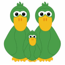 Goofy Green Ducks And Baby photo sculptures