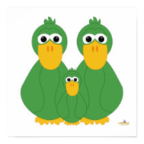 Goofy Green Ducks And Baby posters