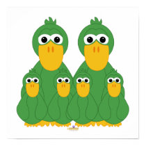 Goofy Green Ducks And Four Babies posters
