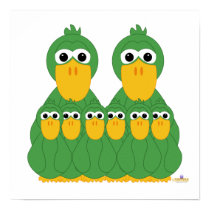 Goofy Green Ducks And Six Babies posters