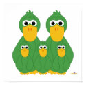 Goofy Green Ducks And Three Babies posters by animalacres Goofy Green Ducks And Three Babies posters