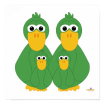 Goofy Green Ducks And Two Babies posters
