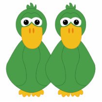 Goofy Green Ducks photo sculptures