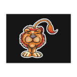 goofy happy smiling lion postcards