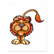 goofy happy smiling lion print