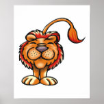 goofy happy smiling lion posters