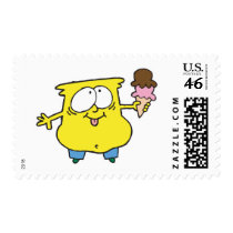 goofy ice cream monster postage stamps