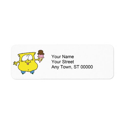 goofy ice cream monster return address labels