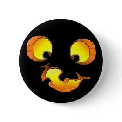 Goofy Jack-o-Lantern Button