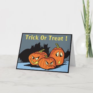 Goofy Jack-O-Lantern Trio Halloween Card card