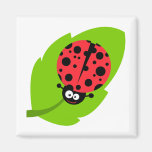 goofy ladybug on a leaf refrigerator magnets