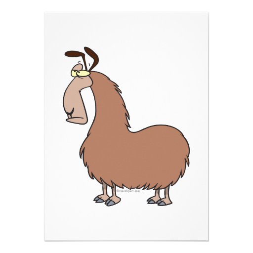 goofy llama cartoon announcement
