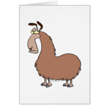 goofy llama cartoon cards