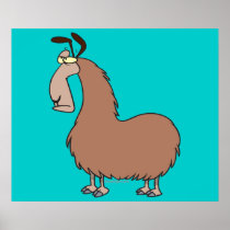 goofy llama cartoon print