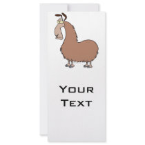 goofy llama cartoon custom rack card