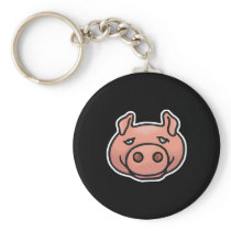 goofy pig face keychain