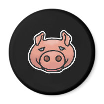 goofy pig face refrigerator magnets